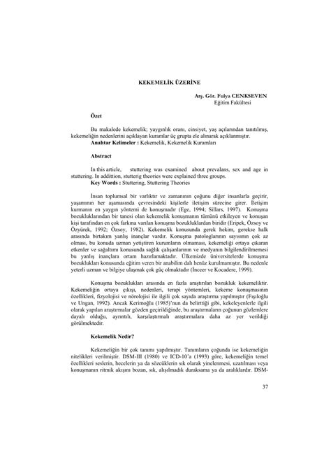 Kekemelik Üzerine Uluslararası Araştırmalar
